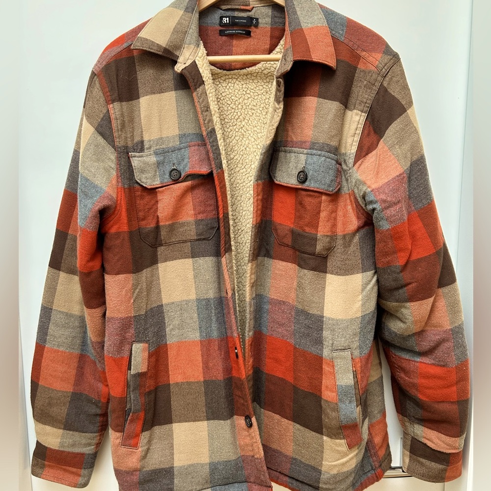 Simons Le 31 plaid sherpa jacket